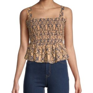 BCBG MAX AZARIA - NWT snake print smocked top, size M or L